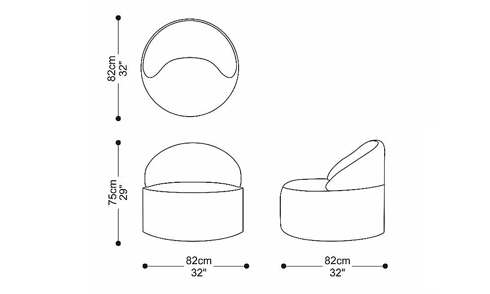 Image of the main dimensions of the product